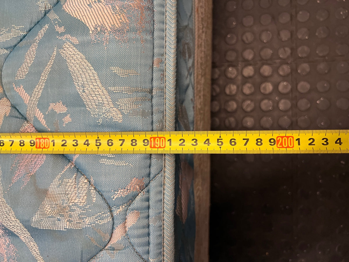 Queen Base Set with Patterned Mattress — Well Used Condition – depth measurement