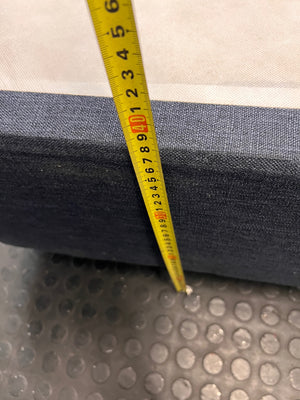 Upholstered Queen Bed Base in Grey — Good Working Order – height measurement