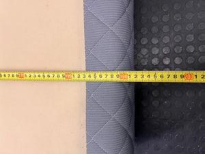 Quilted Grey Upholstered Single Bed Base — Loose Bottom Ring and Well-Used Condition – depth measurement