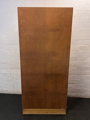 White Two-Door Wardrobe with Top Box – back view