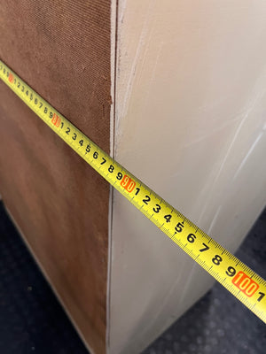 White Two-Door Wardrobe with Top Box – depth measurement