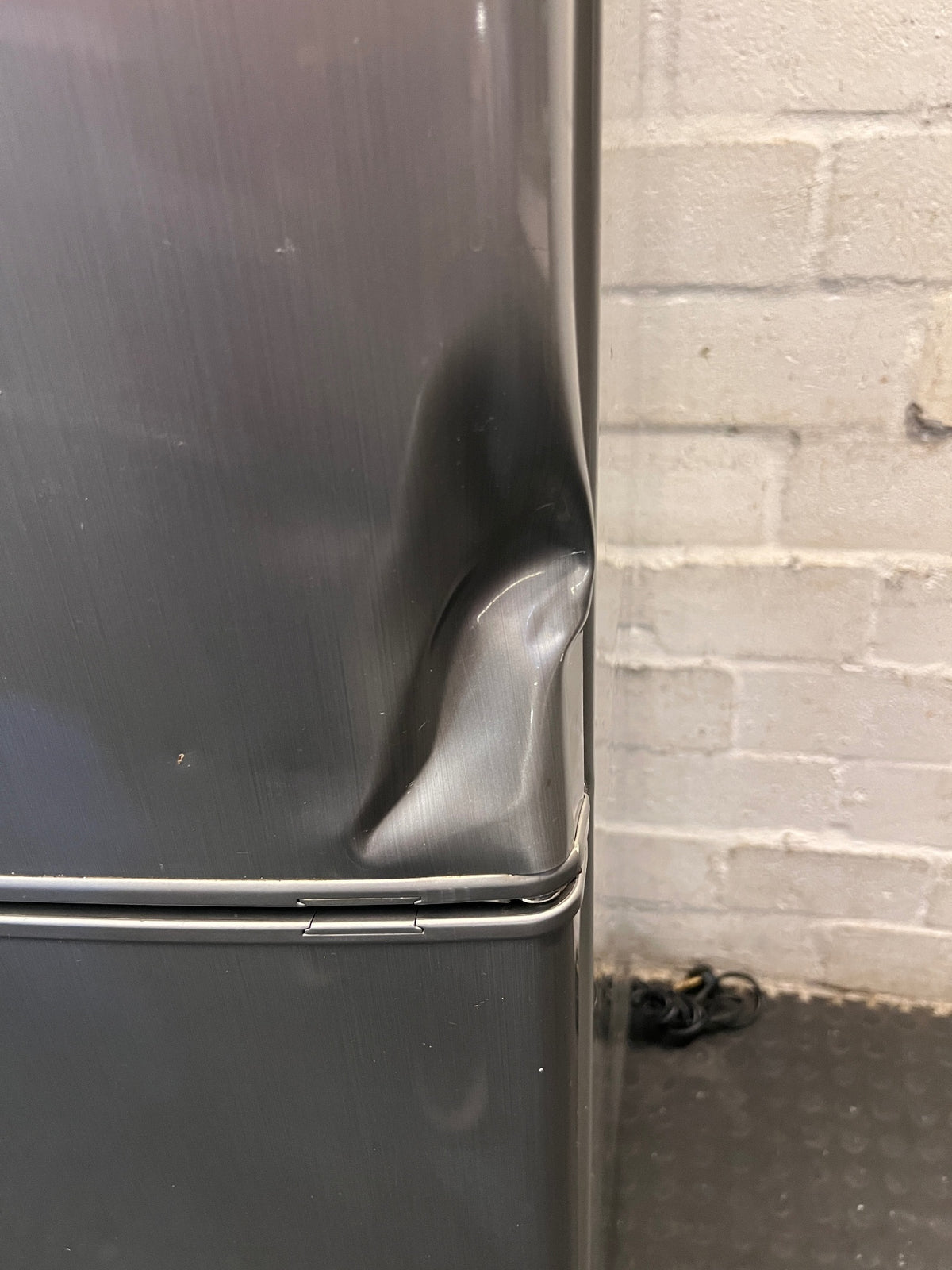 LG Silver Upright Fridge-Freezer — Non-Functional Internal Light and Door Dents – condition detail