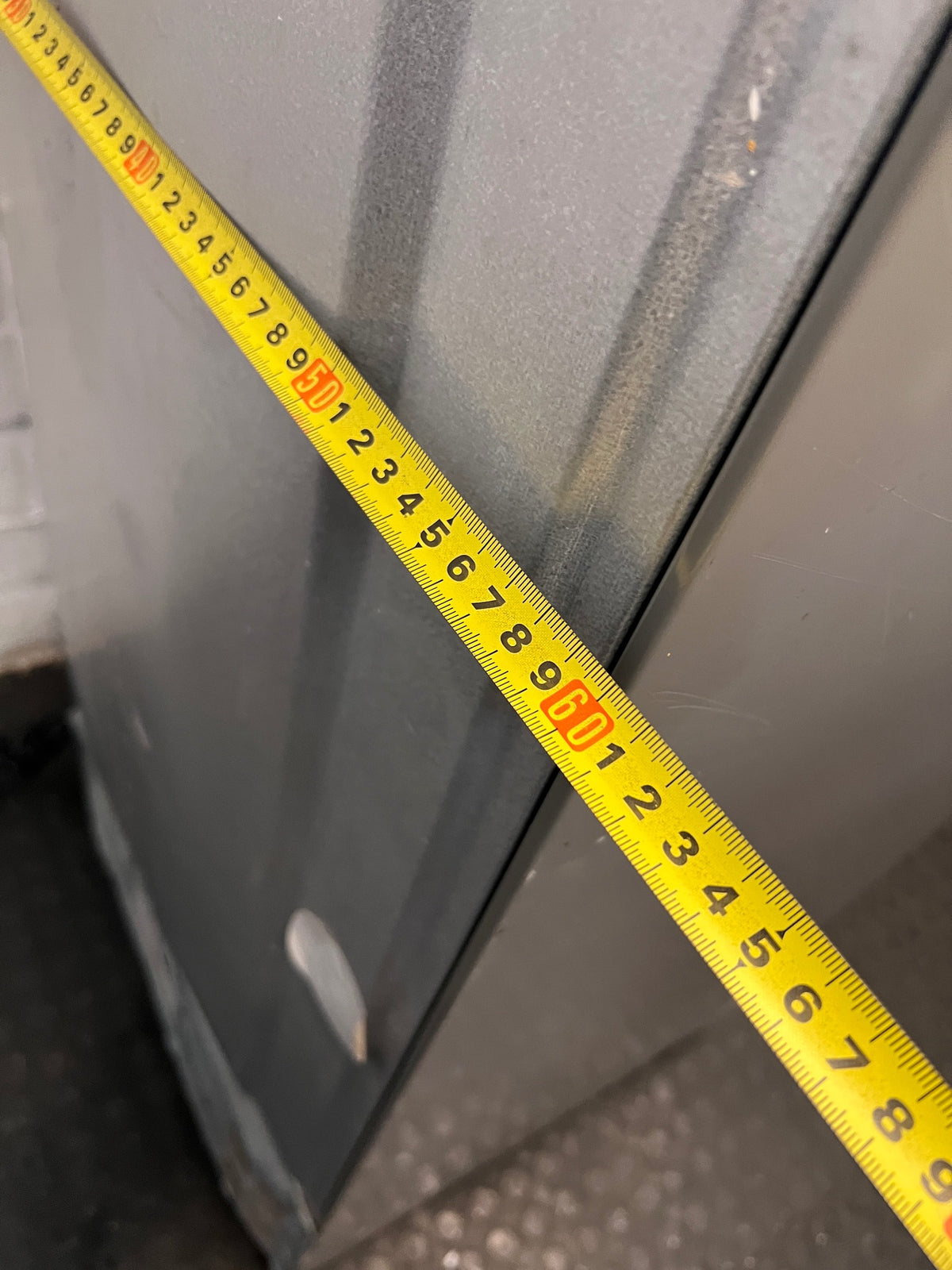 LG Silver Upright Fridge-Freezer — Non-Functional Internal Light and Door Dents – depth measurement