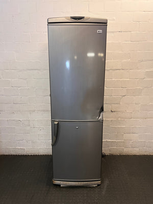 LG Silver Upright Fridge-Freezer — Non-Functional Internal Light and Door Dents – main front view