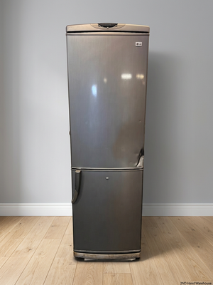 LG Silver Upright Fridge-Freezer — Non-Functional Internal Light and Door Dents – styled product image