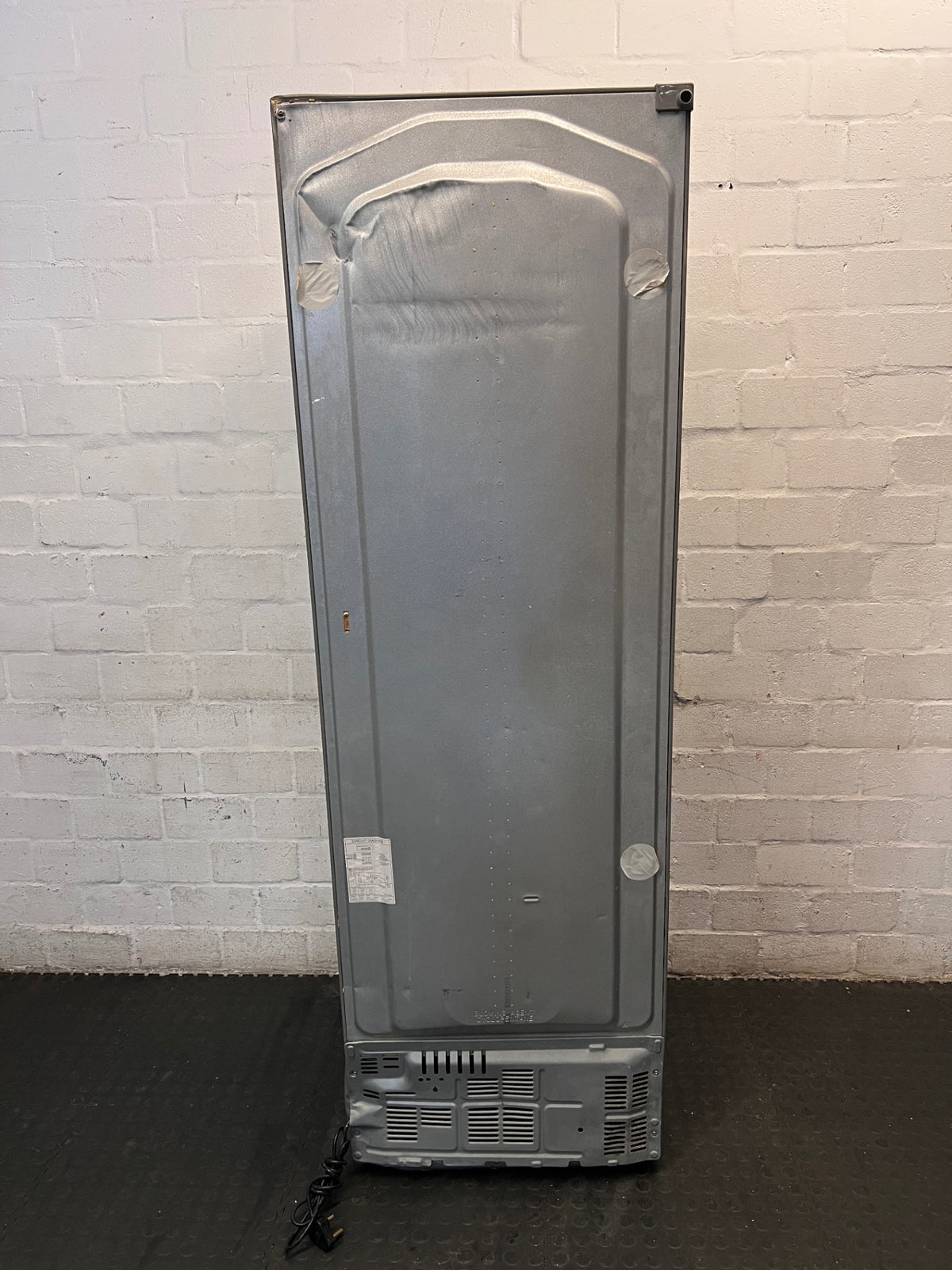 LG Silver Upright Fridge-Freezer — Non-Functional Internal Light and Door Dents – top view