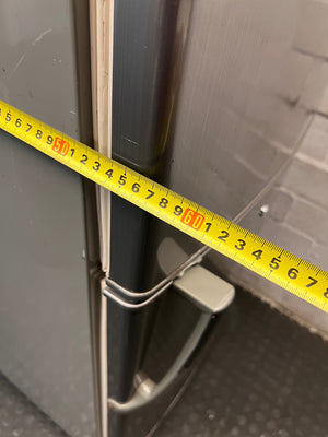 LG Silver Upright Fridge-Freezer — Non-Functional Internal Light and Door Dents – width measurement
