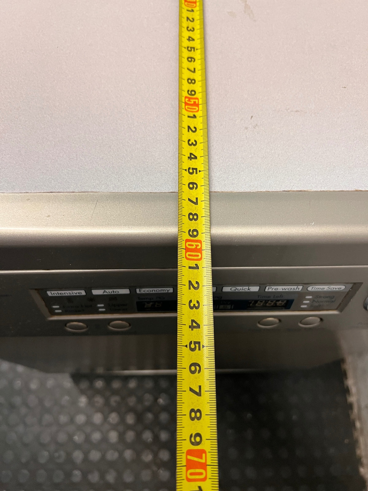 Silver LG Intello Freestanding Dishwasher — Non-Functional with Error Sound – depth measurement