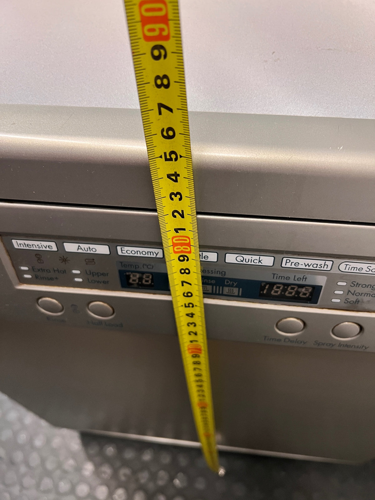 Silver LG Intello Freestanding Dishwasher — Non-Functional with Error Sound – height measurement