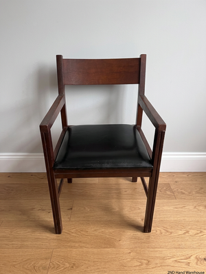 Wooden Armchair with Black Padded Seat – styled product image