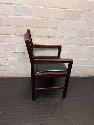 Wooden Armchair with Black Padded Seat – top view