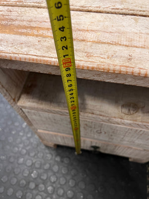 Rustic Whitewashed Wooden Side Table with Drawers – height measurement