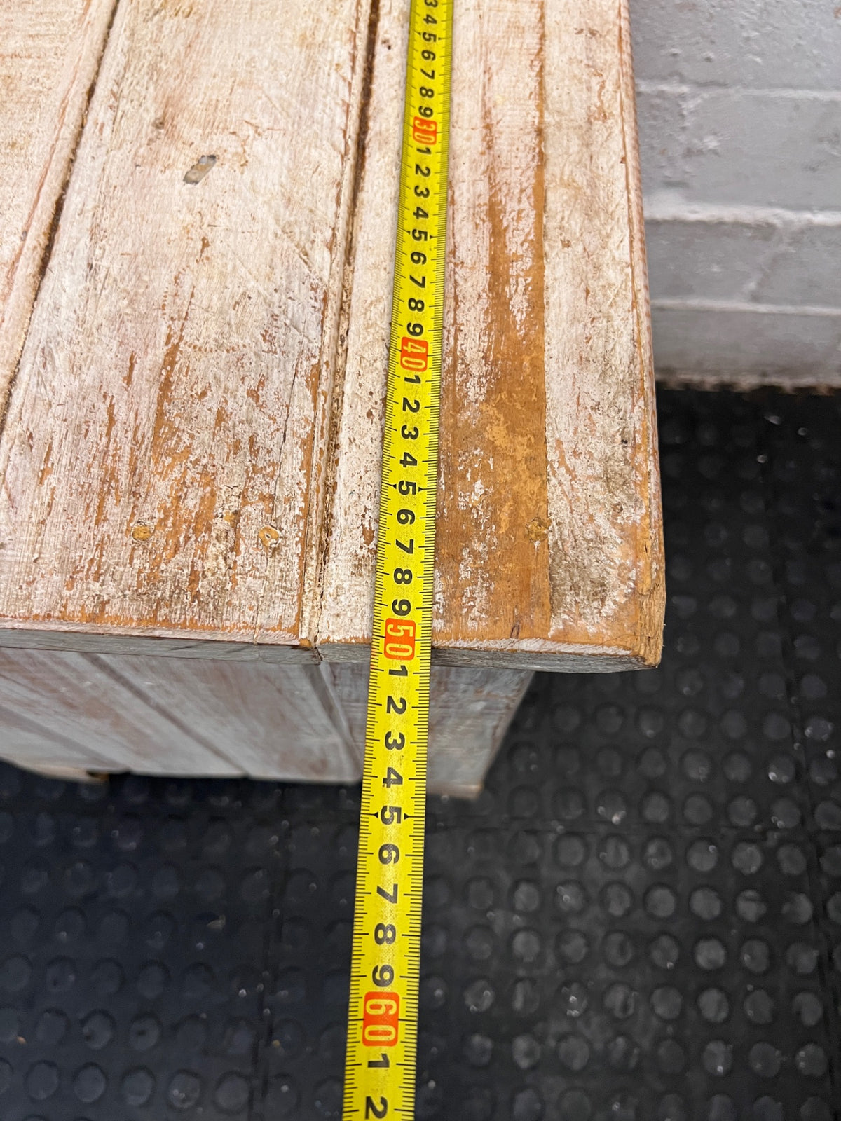 Rustic Whitewashed Wooden Side Table with Drawers – width measurement