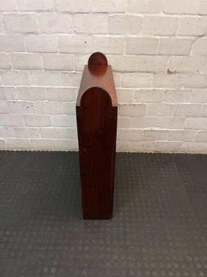 Wooden Bookshelf with Scalloped Detail – side view