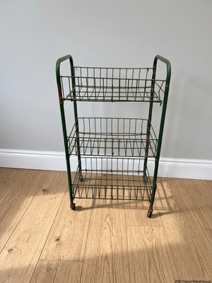 Green 3-Tier Metal Wire Utility Trolley – styled product image