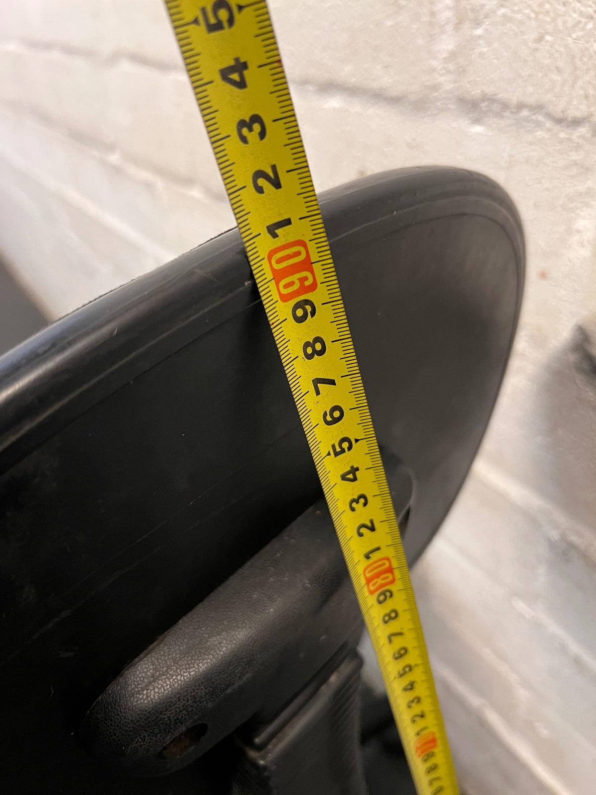 Black Fabric Typist Office Chair on Castors – height measurement