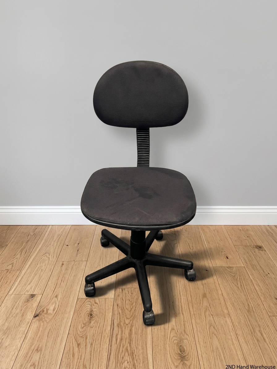 Black Fabric Typist Office Chair on Castors – styled product image
