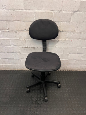 Black Fabric Typist Office Chair on Castors – top view