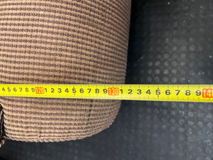 Brown Ribbed 1 Seater Couch with Scrolled Arms – width measurement