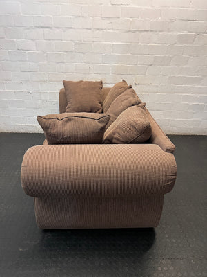 Upholstered 2 Seater Couch with Studded Roll Arms – side view