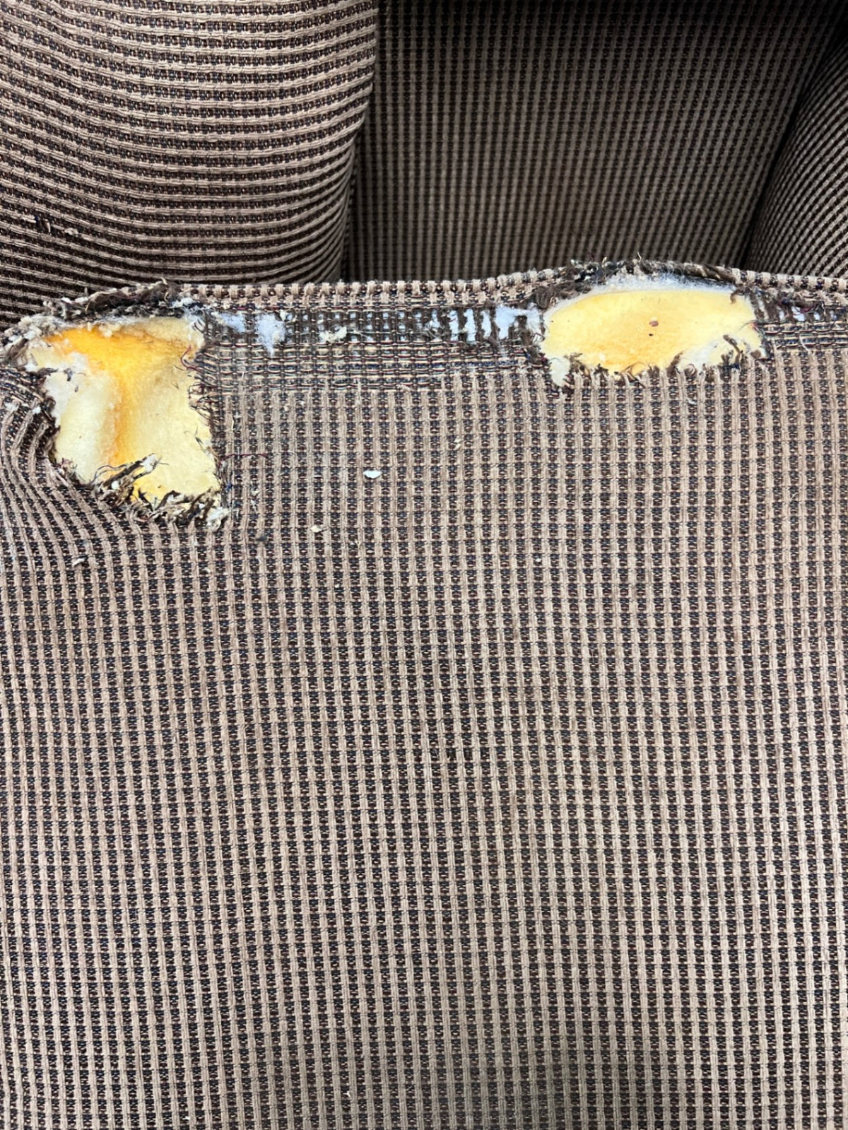 Upholstered 2 Seater Couch with Studded Roll Arms – top view