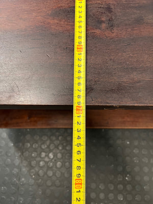 Solid Wood Rectangular Coffee Table on Wheels — Good Working Order – depth measurement