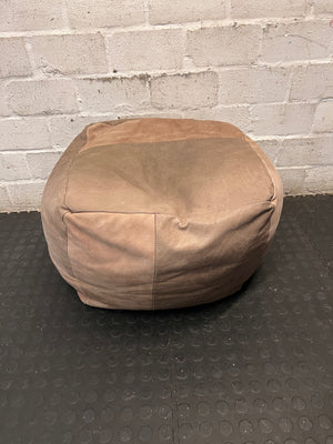 Patchwork Tonal Leather Ottoman – condition detail