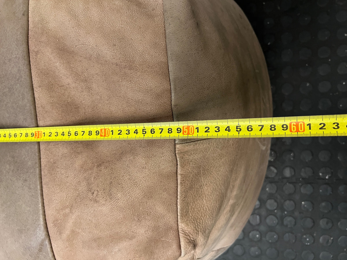 Patchwork Tonal Leather Ottoman – depth measurement