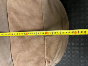 Patchwork Tonal Leather Ottoman – depth measurement