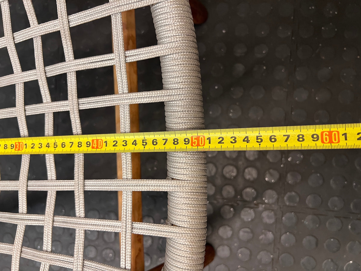 Natural Wood and Woven Rope Hoop Chair — Good Working Order – depth measurement