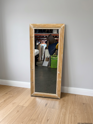 Rustic Oak Framed Wall Mirror — Good Condition Oak Mirror – styled product image
