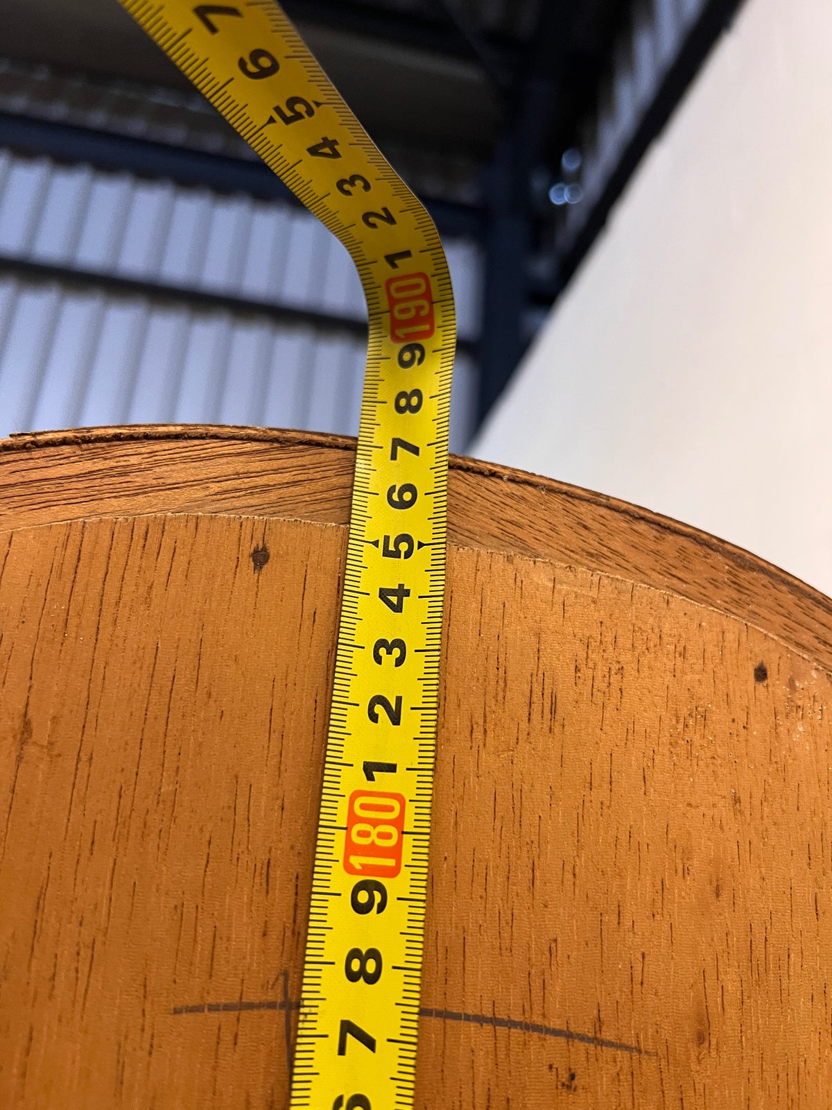 Scalloped Wood and Glass Display Cabinet with Drawer — Well Used Condition – height measurement