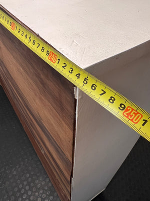Wide White Asymmetrical 3-Tier Bookshelf — Handmade; Minor Structural Defects – width measurement