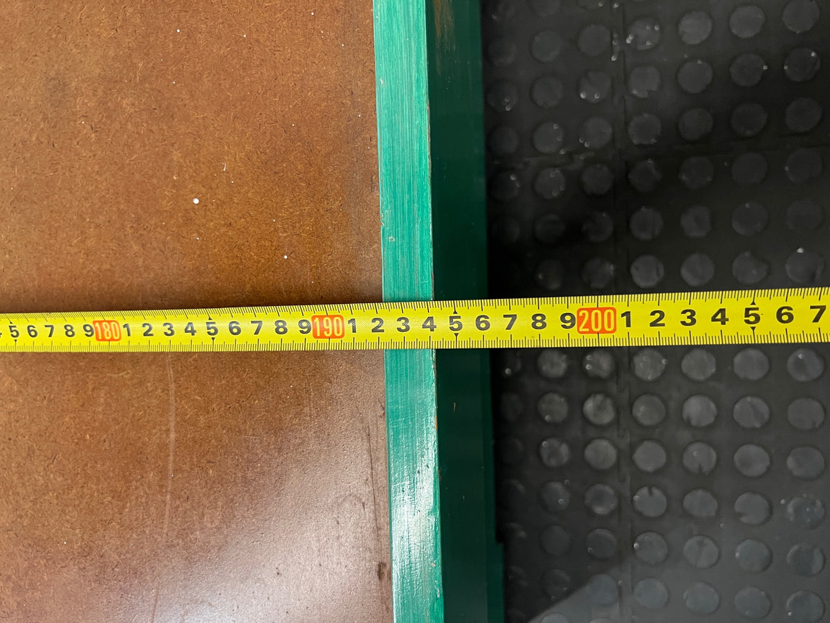 Green Box-Style Single Bed Frame — Fair Condition with Surface Wear – depth measurement