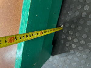 Green Box-Style Single Bed Frame — Fair Condition with Surface Wear – height measurement