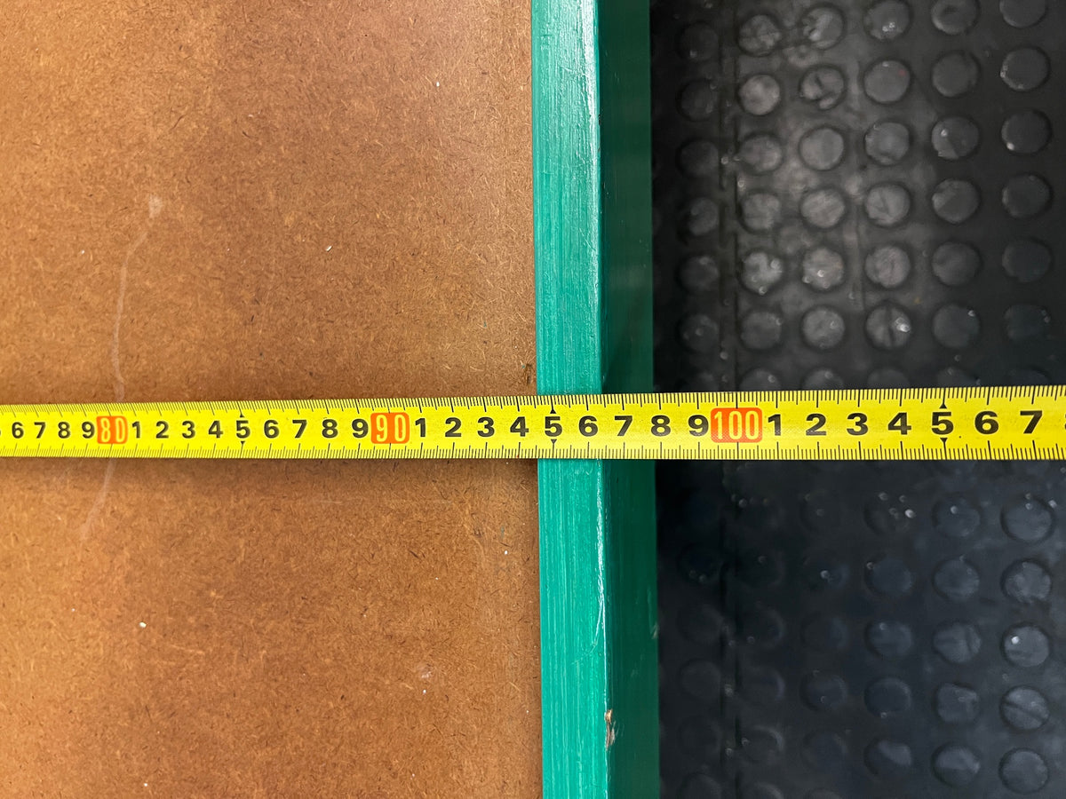 Green Box-Style Single Bed Frame — Fair Condition with Surface Wear – width measurement