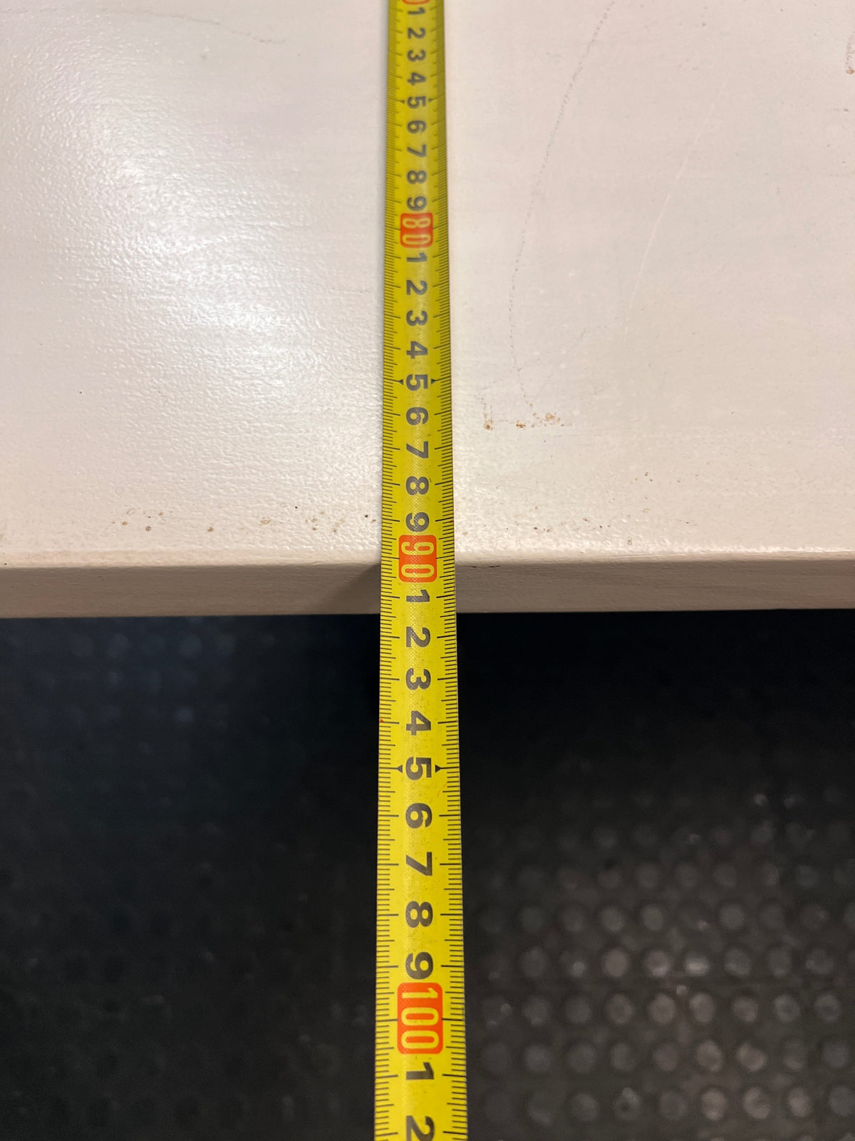Large Two-Tone Dining Table with Dark Pedestal Legs — Well Used Condition – depth measurement