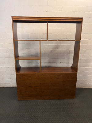 Mid-Century Style Wooden Wall Unit with Cupboard — Well Used Condition – back view