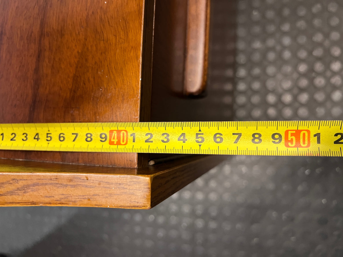 Mid-Century Style Wooden Wall Unit with Cupboard — Well Used Condition – depth measurement