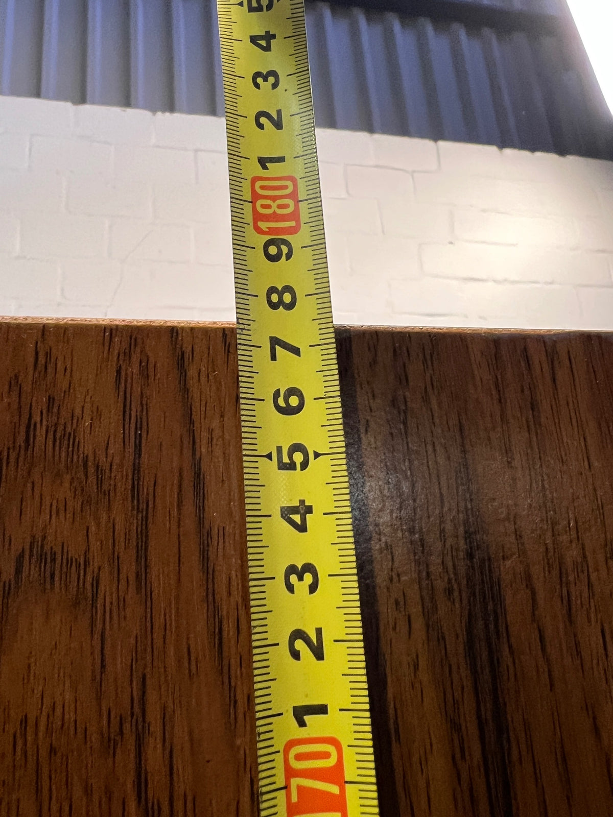 Mid-Century Style Wooden Wall Unit with Cupboard — Well Used Condition – height measurement