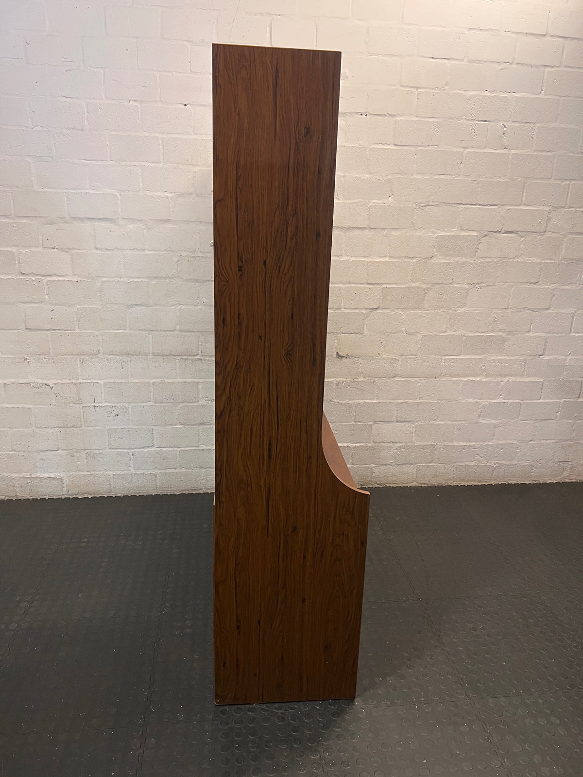 Mid-Century Style Wooden Wall Unit with Cupboard — Well Used Condition – top view