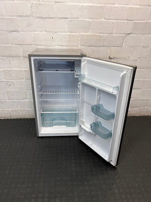 Dixon Silver Bar Fridge — Working Well; Missing Lower Door Shelf – side view