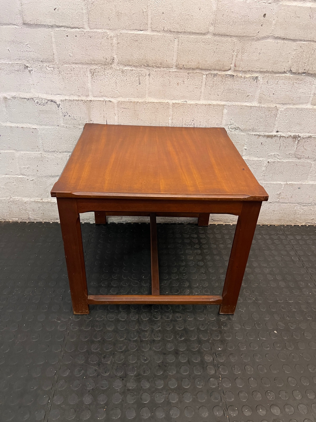 Square Wooden Side Table with Chamfered Edge — Well Used Condition – condition detail