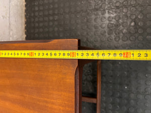 Square Wooden Side Table with Chamfered Edge — Well Used Condition – width measurement