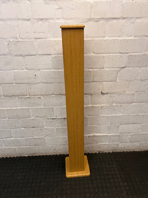 Slim Oak Finished CD Organiser Tower — Clean and Tidy Condition – back view