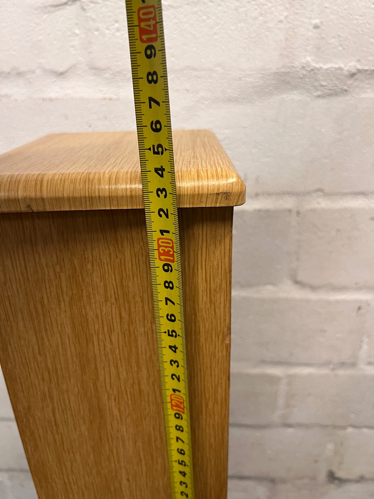 Slim Oak Finished CD Organiser Tower — Clean and Tidy Condition – height measurement