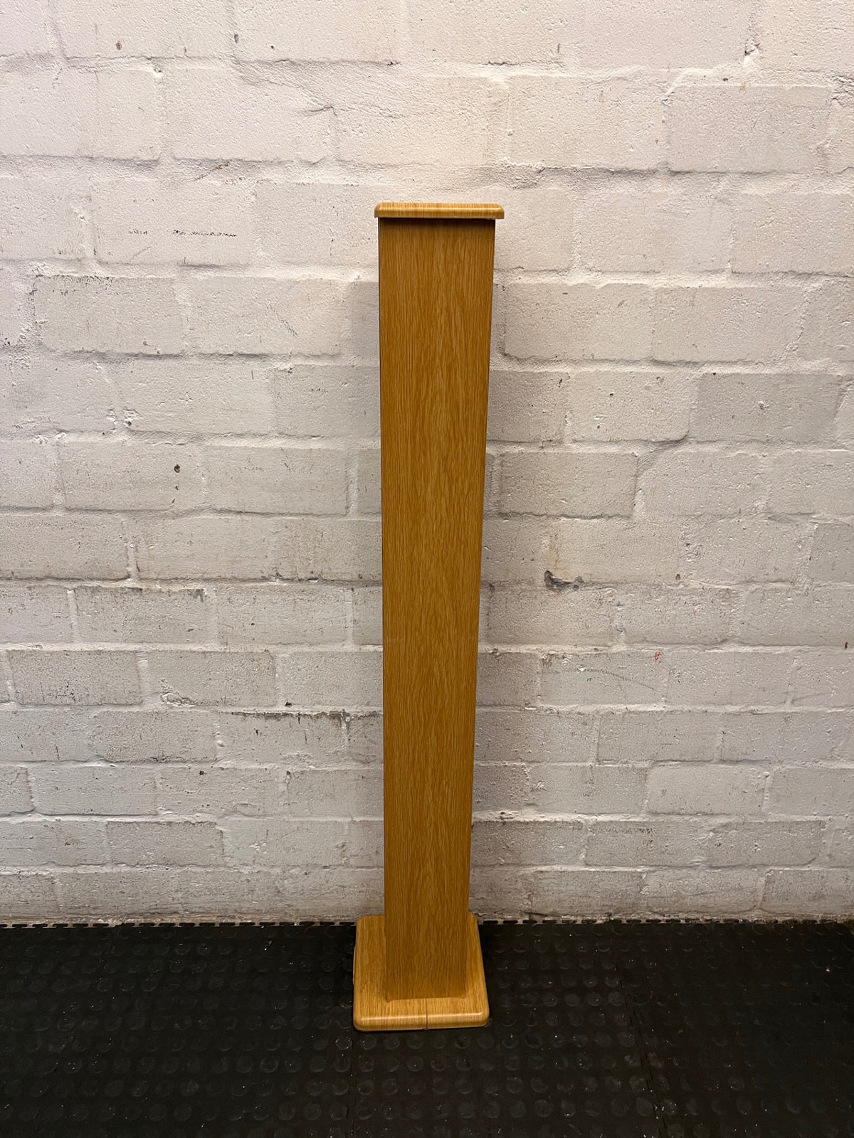 Slim Oak Finished CD Organiser Tower — Clean and Tidy Condition – side view