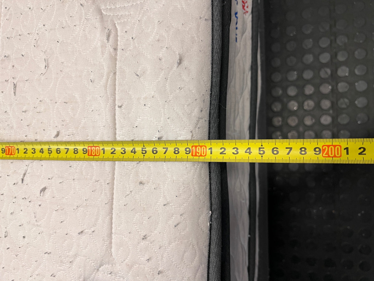Grey Upholstered Queen Base Set — Used; Fair Condition (No Feet) – depth measurement