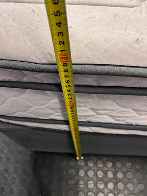 Grey Upholstered Queen Base Set — Used; Fair Condition (No Feet) – height measurement