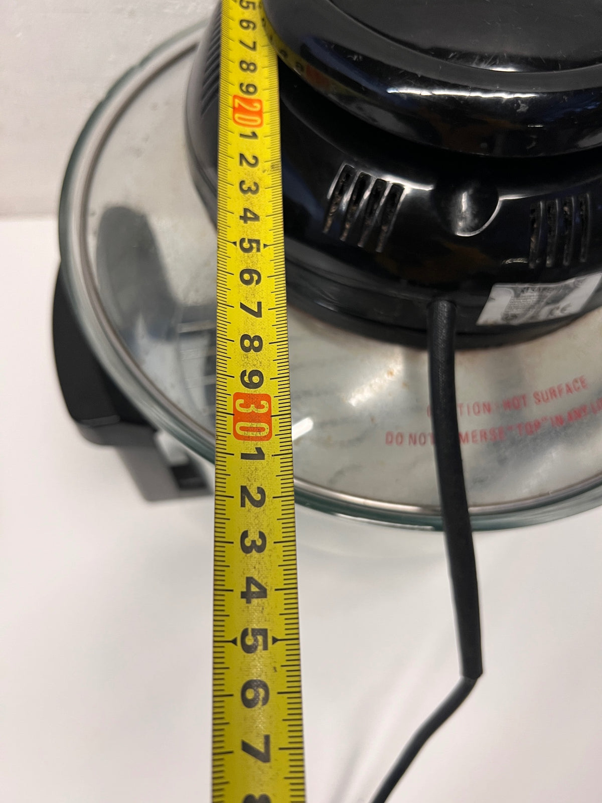 Safeway Halogen Convection Oven with Glass Bowl — Internal Light Not Working – width measurement